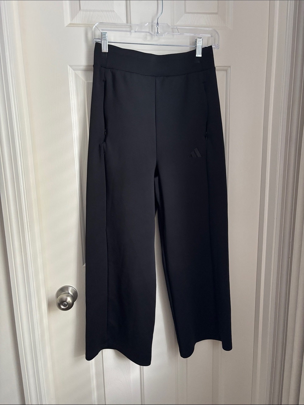 adidas Black Wide-Leg Athletic Pants